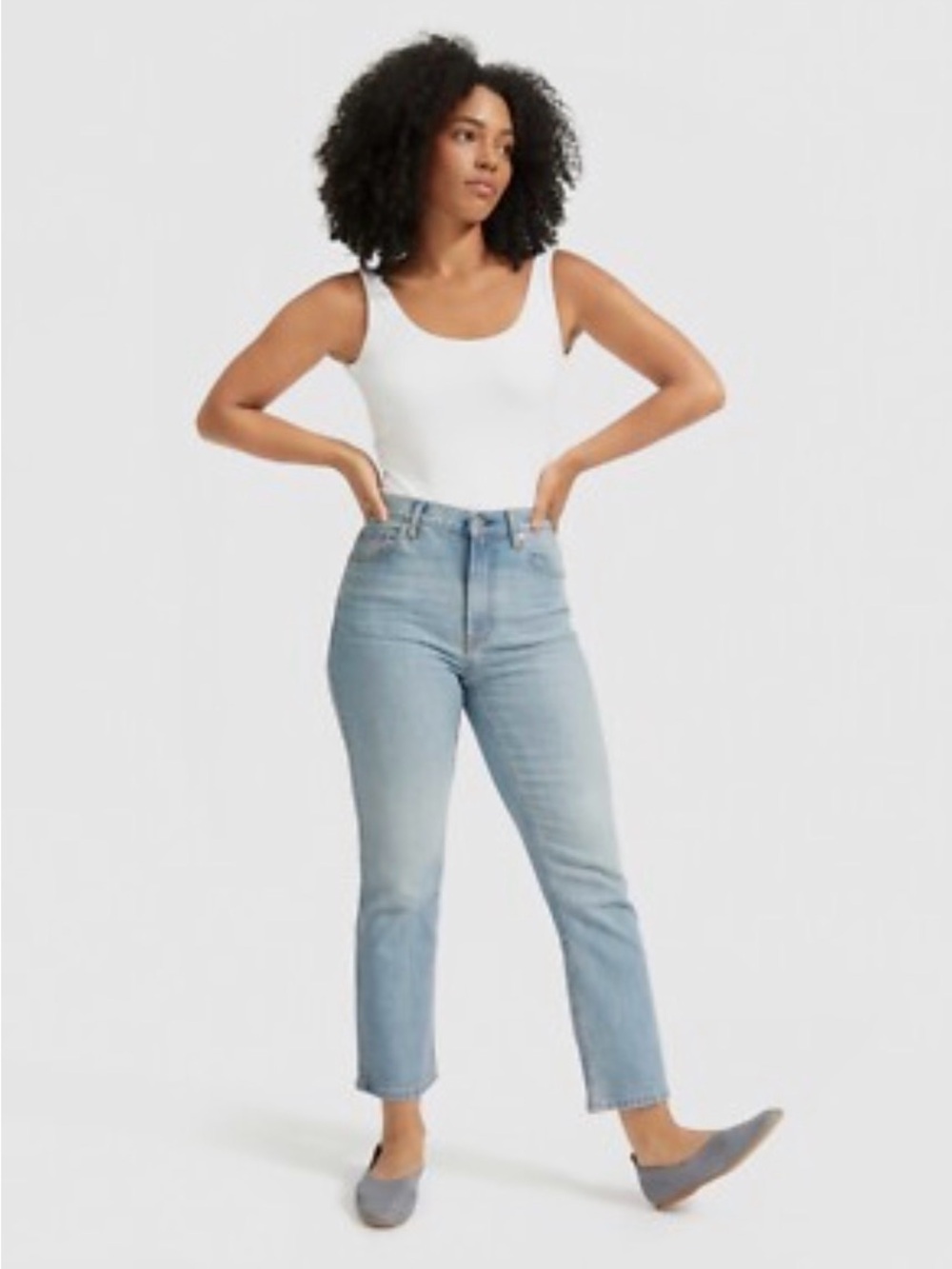 Everlane High-Rise Cheeky Jeans in Light Blue